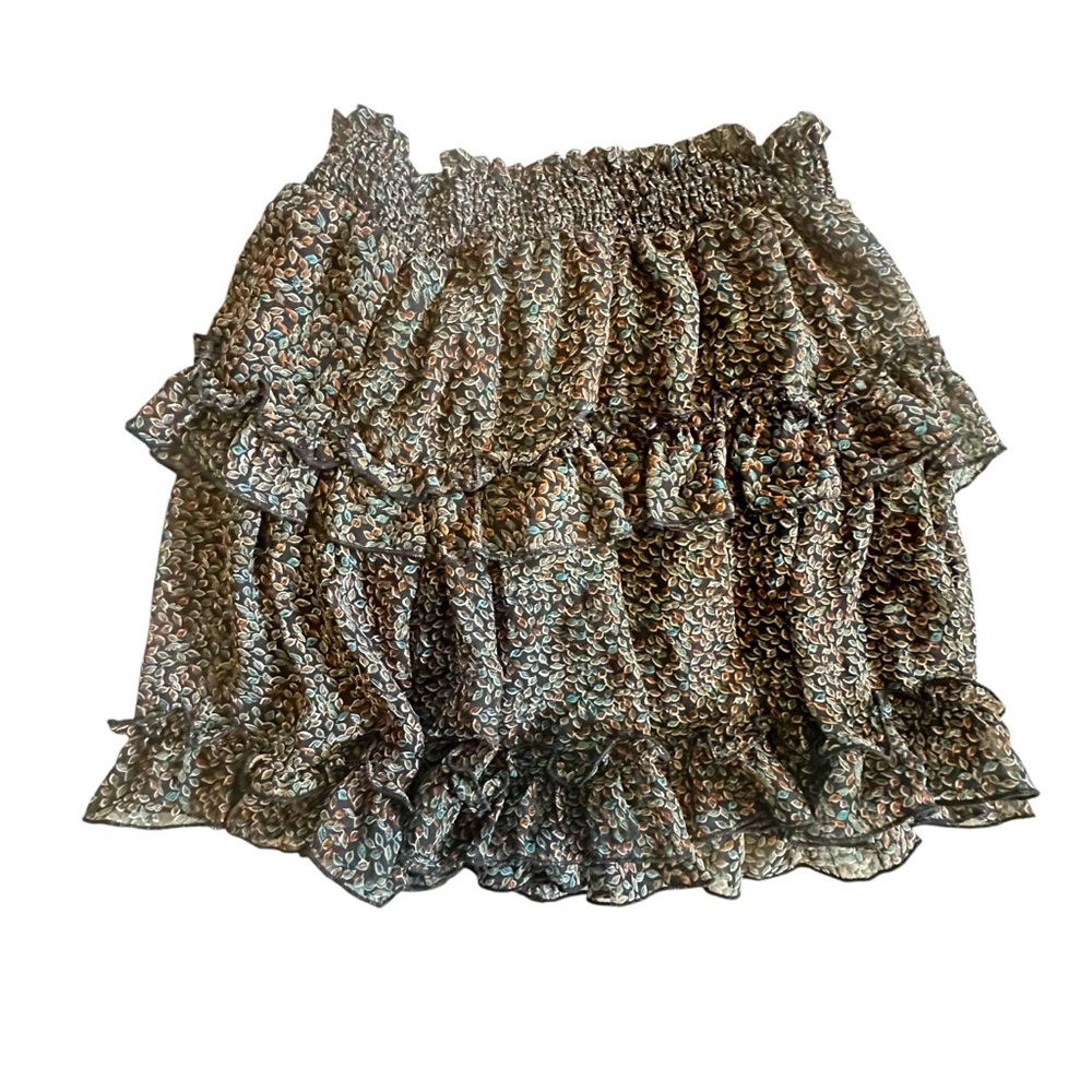 Vestique Colorful Short Ruffled Two Tiered Lined Mini Skirt S